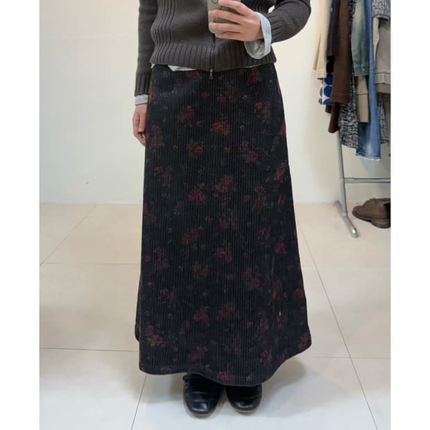 빈티지 플로랄 롱스커트