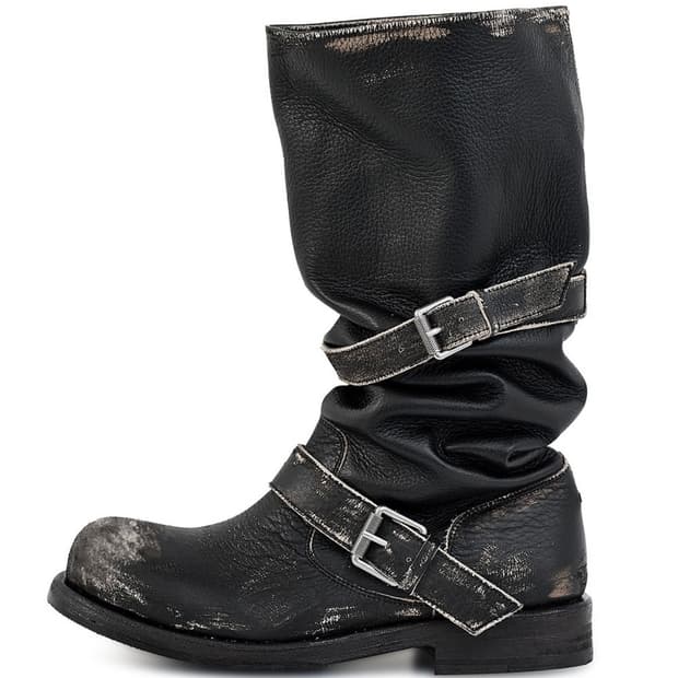 네거티브쓰리 Slouchy Long Boots_Rub off black