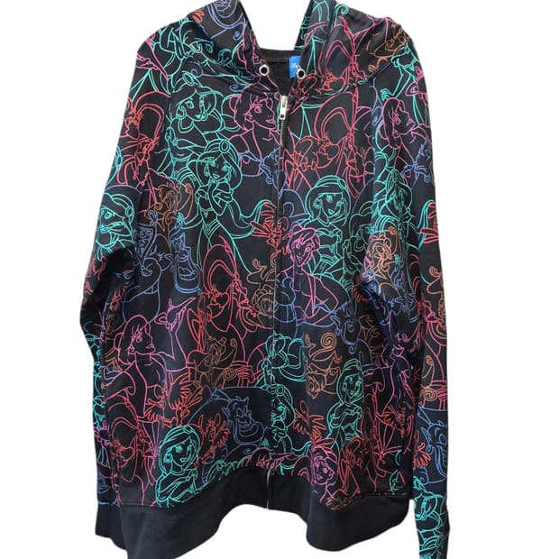 디즈니 프린세스 올오버 프린트 후드집업