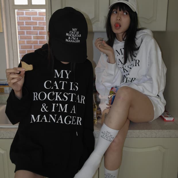 조거쉬 big font rockstar hoodie white