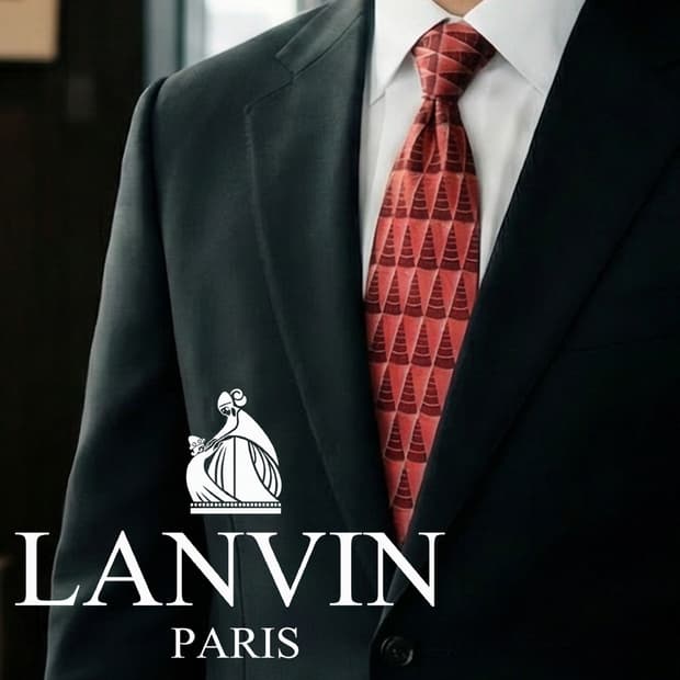 랑방 실크 레드 기하 패턴 넥타이 9cm A+등급 A19496
