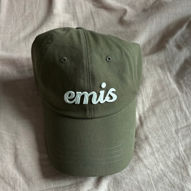 Emis 이미스 볼캡 모자 카키 APPLIQUE BALL CAP-KHAK