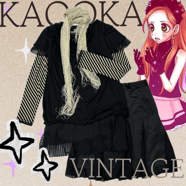 🖤슈슈룬 슈슈룬 머플러 코디세트🖤 블랙갸루 레이어드 고스 펑크