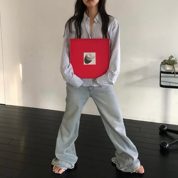 whoisshe 후이즈쉬 뮤트 부츠컷 진 bootcut jeans