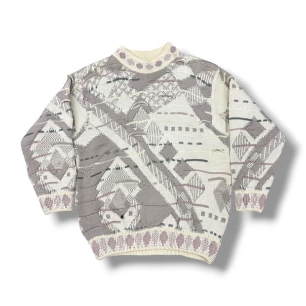 쿠지 에스닉 케이블 니트