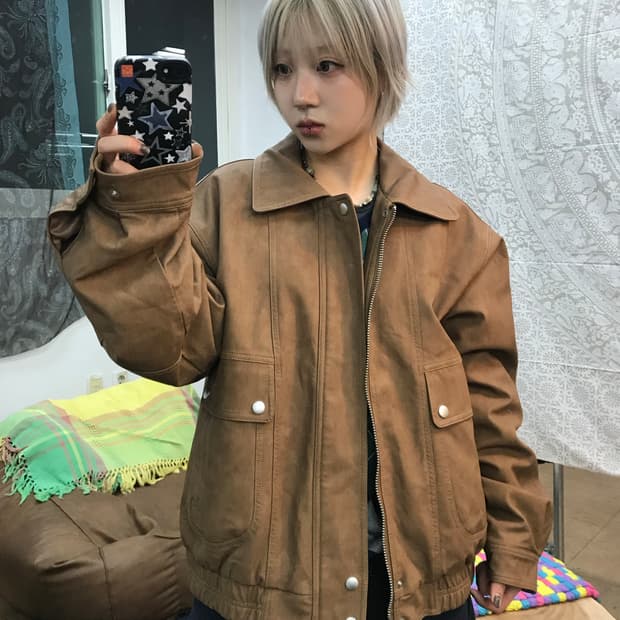 빈티지 레더 가죽자켓 