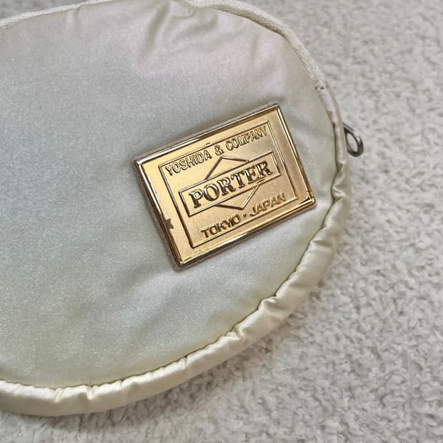 포터 메탈 플레이트 지갑 펄 아이보리