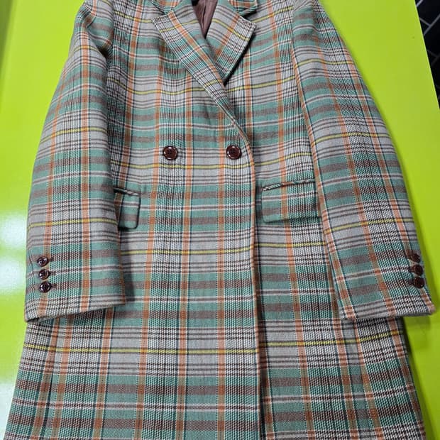 듀엘 체크 더블 코트 (1223)