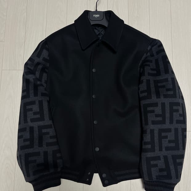 펜디 로고 울 바시티자켓