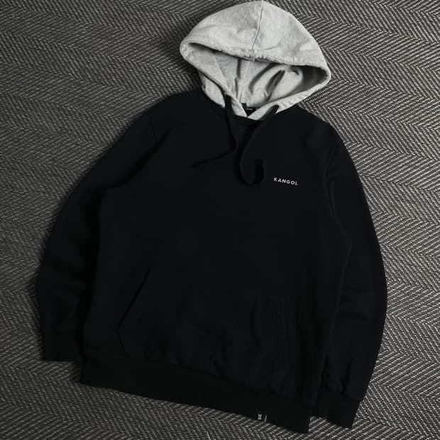 캉골 스몰 자수로고 배색 투톤 후드 티셔츠y 3908