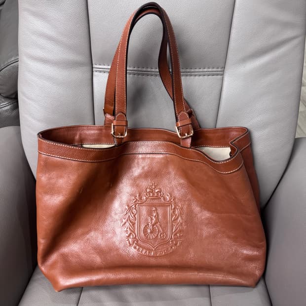 빈폴 레더 브라운 숄더백