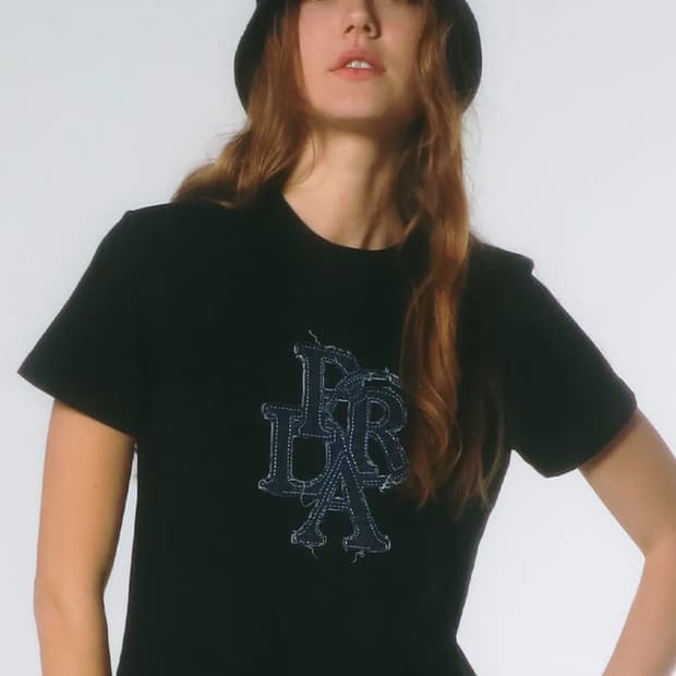 PRDA DENIM PATCH CREWNECK TEE BLACK