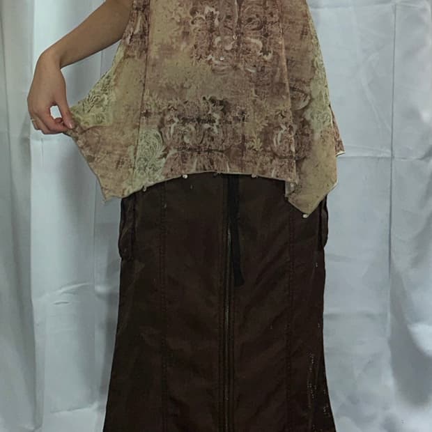 오리엔탈 와투케로사체리 페어리 언발 슬리브리스 고아st 지퍼 스커트 코디