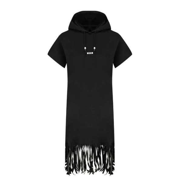 M MSGM 로고 테슬 수술 후드 반팔 원피스