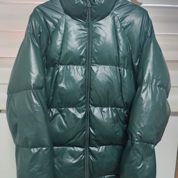 브라운브레스 유광패딩 M 녹색