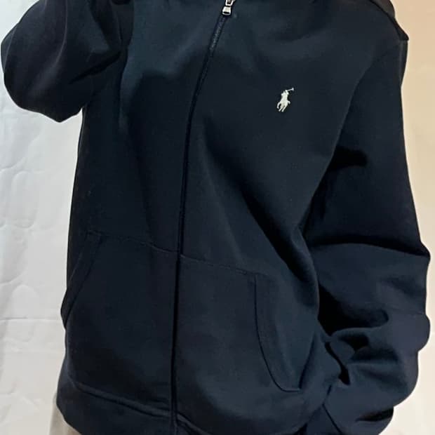 폴로랄프로렌 화이트 포니 네이비 후드 집업