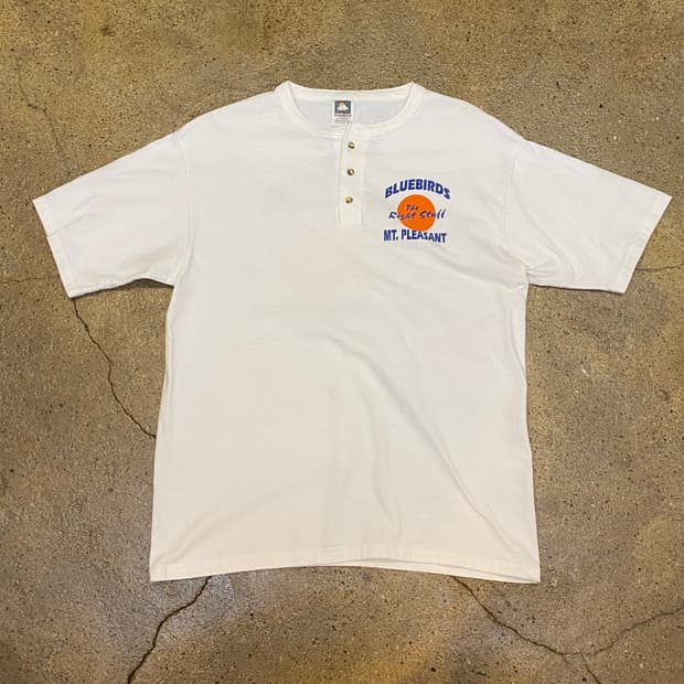 미국 빈티지 블루버드 Bluebird 헨리넥 반팔티셔츠