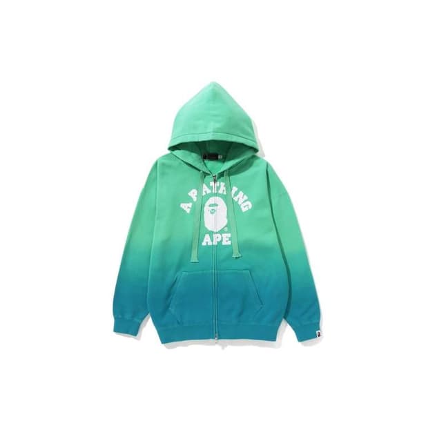 베이프 컬리지 그라데이션 집업 후드티