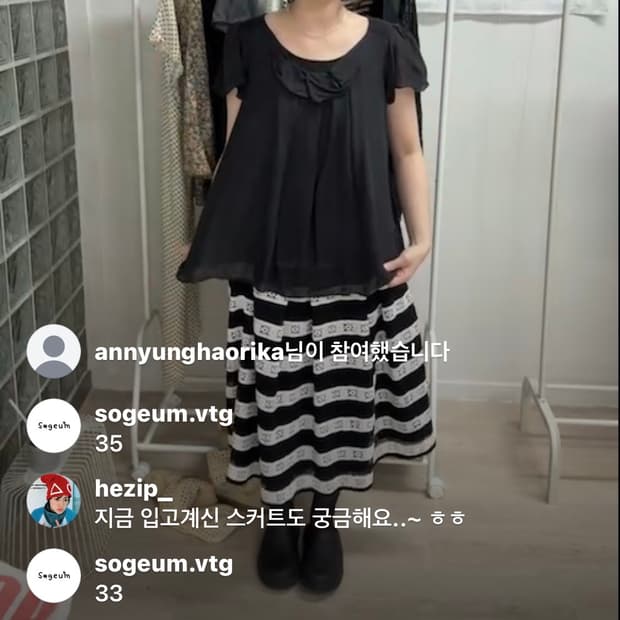 빈티지 블랙 레이스 스커트