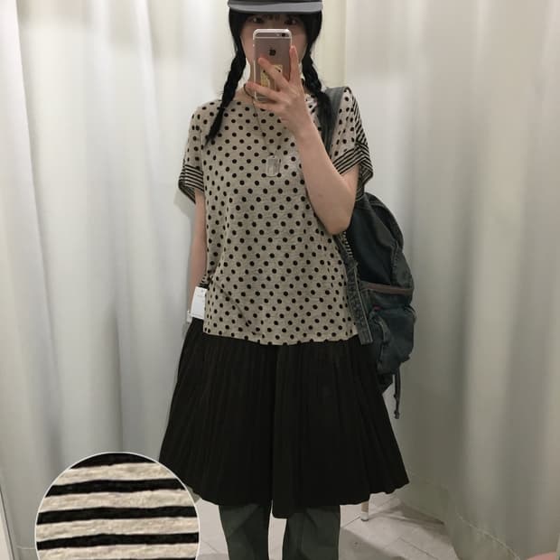 dot&stripe blouse