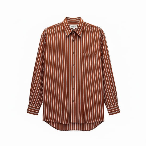 폴스미스 멀티 스프라이프 셔츠 롱 라인 디테일 오렌지