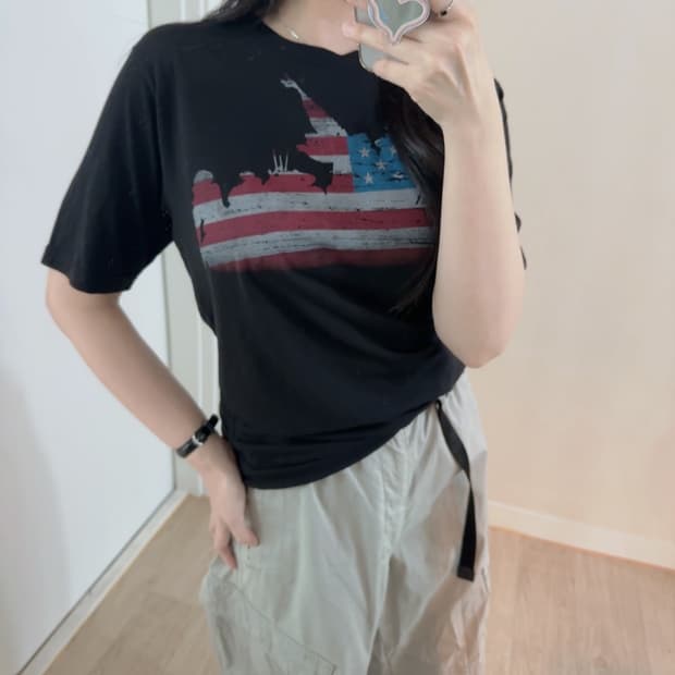 빈티지 성조기 반팔 티셔츠 M
