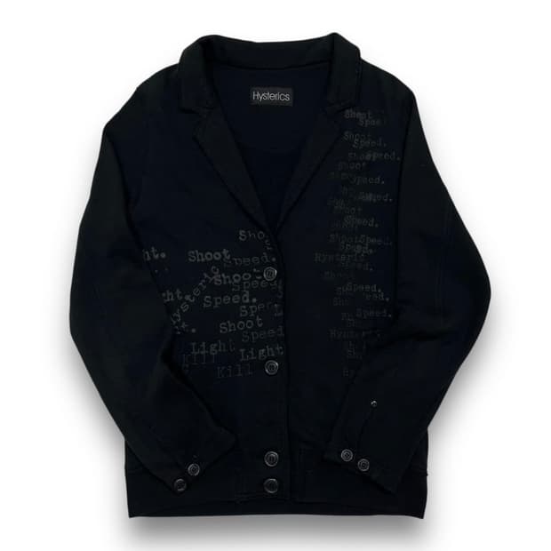 히스테릭 글래머 스펠아웃 레터링 아트 다크 블레이저