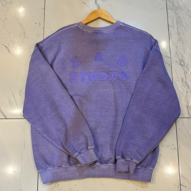 IAB 아이앱스튜디오 피그먼트 스웻셔츠 퍼플 빈티지 맨투맨 XL