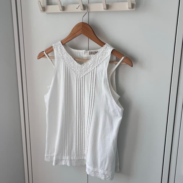 Samansa mos2 사만사모스 레이스 핀턱 주름 슬리브리스