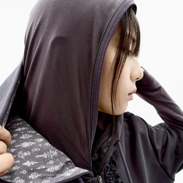 오호스 프릴 져지 봄버 후드집업