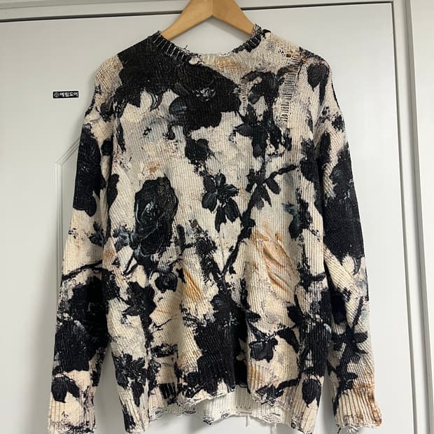 R13 25FW 플라워 보이프렌드 니트 XS