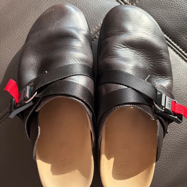 그라더스 가죽 슬리퍼 블랙 43