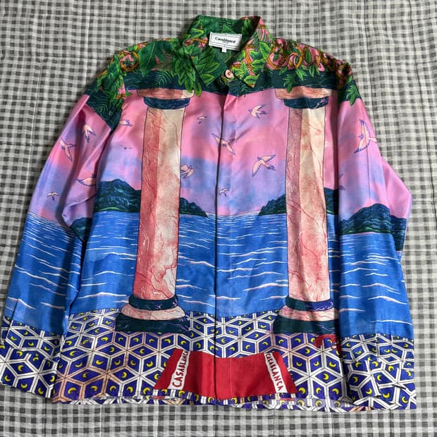 (L) 카사블랑카 Moca Sunset 실크 셔츠 