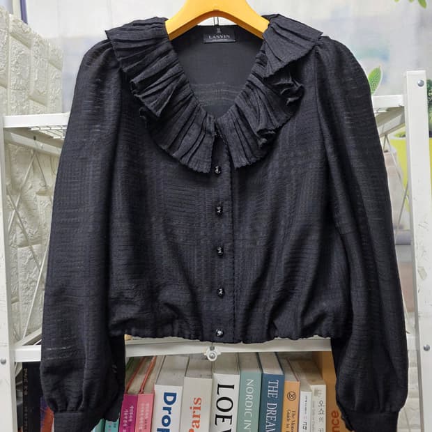 랑방 여성 프릴 블라우스 55 봄~초여름 실크혼방 러플 블라우스 WM60