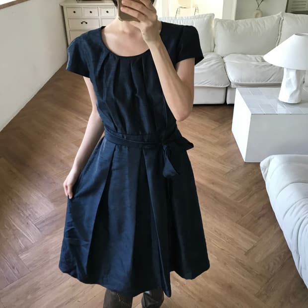 vintage strap navy one-piece