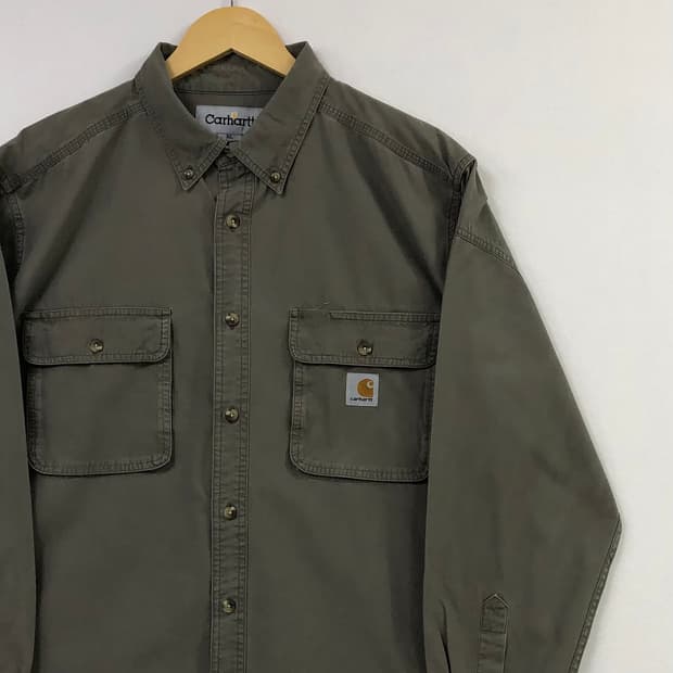 XL 칼하트 카키 워크 셔츠