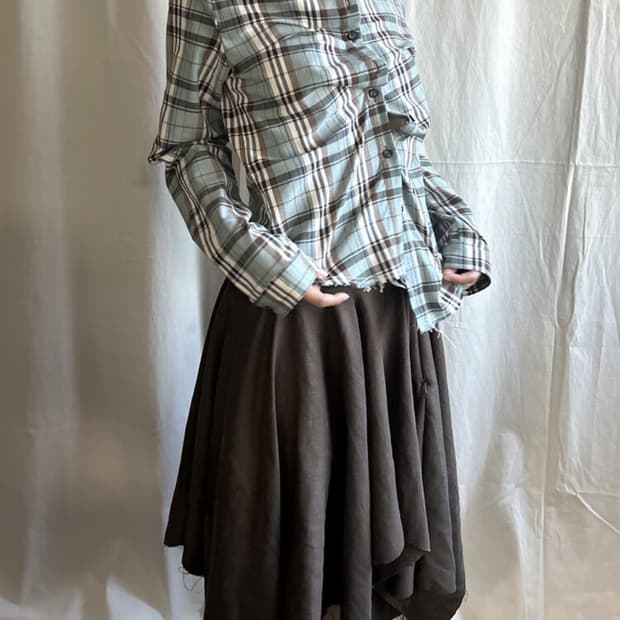 동은 체크셔츠 민트 1