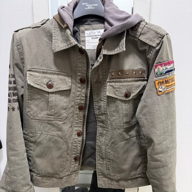 블루썬플라워 빈티지 워시드 후드 자켓 48