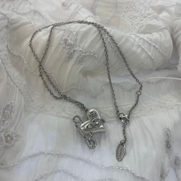 비비안웨스트우드 아카이브 오리에타 하트 orb 팬 던트 목걸이 Women