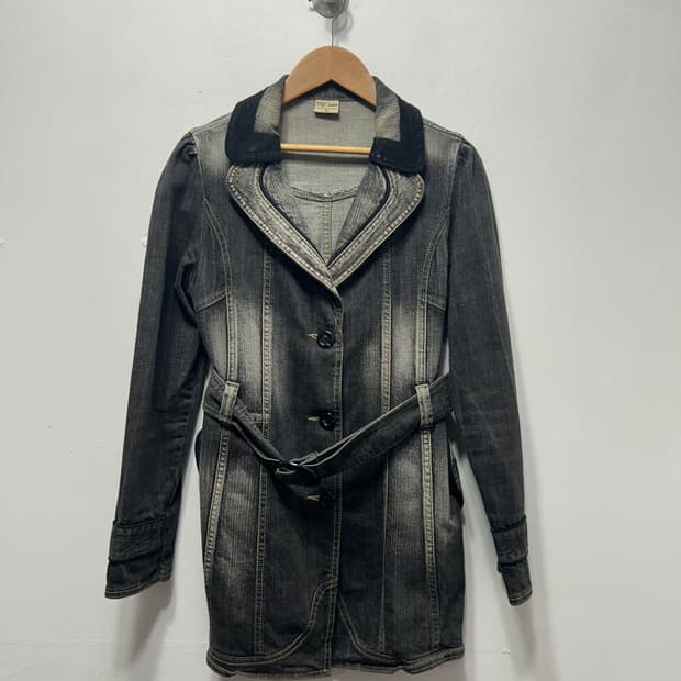 g.g.g 진스 여성 데님 코트 M 