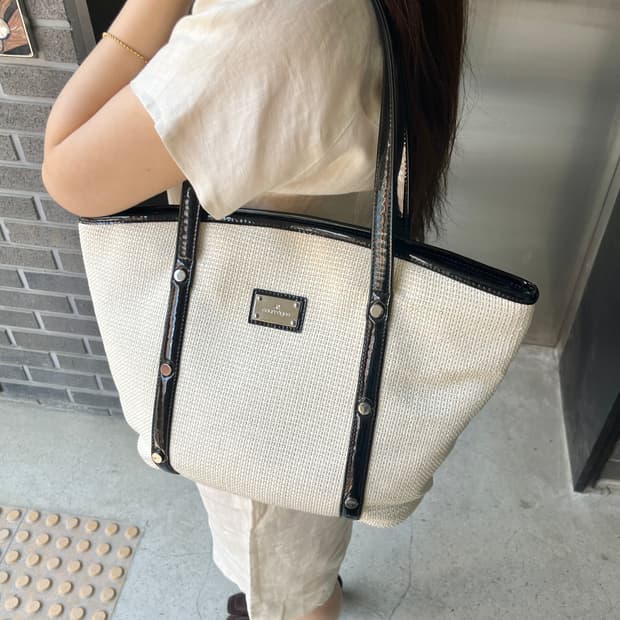 00s Courreges 꾸레쥬 라피아 숄더백