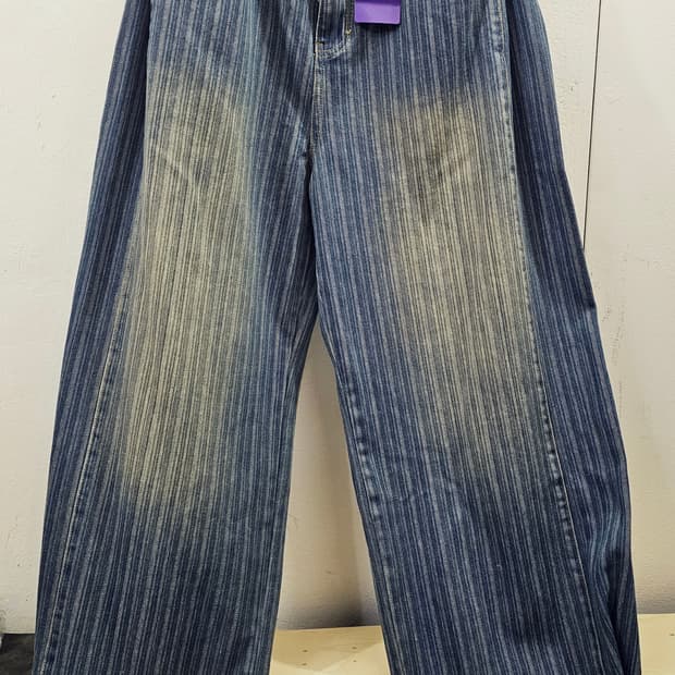 초와이드핏 스트라이프 데님팬츠 (28~43)