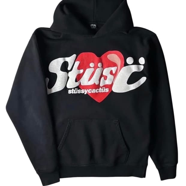 (희귀) 스투시 x CPFM 하트 후드티 블랙 S