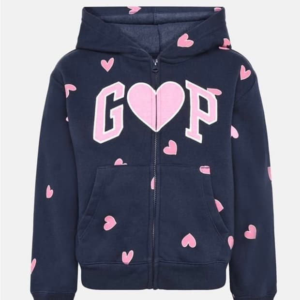 gap 하트 핑크 후드집업 네이비