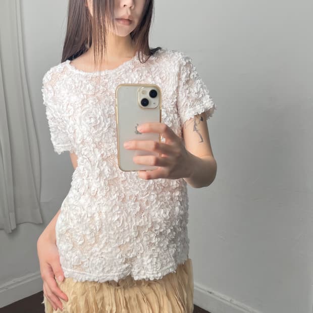로즈 반팔 티셔츠