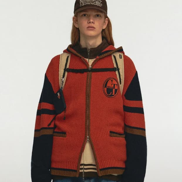 테켓 CT Knit Zip-Up Hoodie Orange