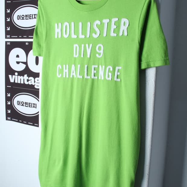 (L-XL) 홀리스터 반팔 티셔츠 레터링 Y2K 연그린-H35126
