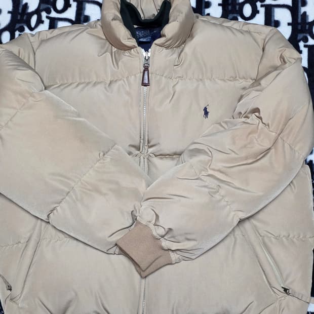 폴로 랄프로렌 팔라스맛 푸퍼 다운 패딩 베이지 L 새상품.