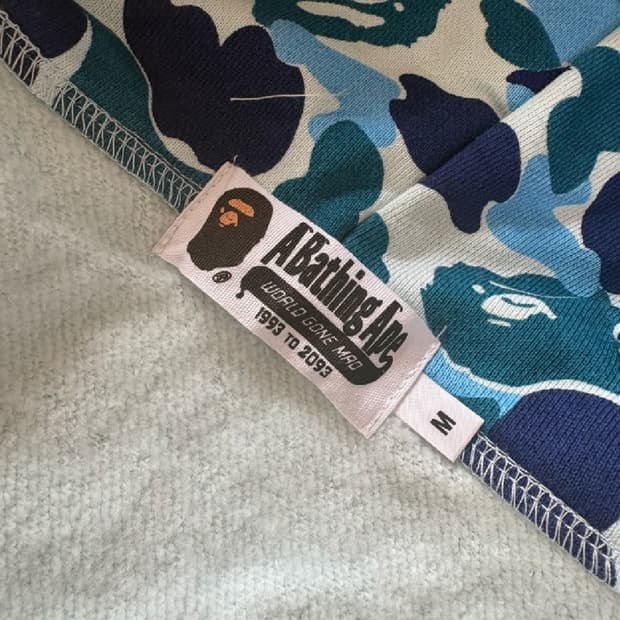 베이프 블루 카모샤크후드집업 M