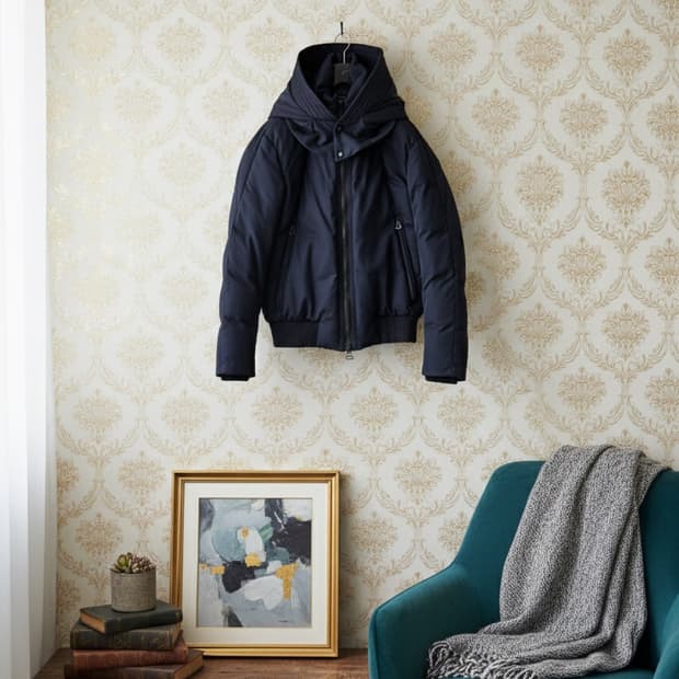 솔리드옴므 네이비 후드 패딩 48